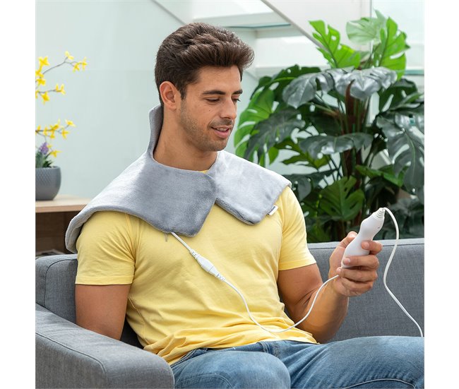 Almohadilla Eléctrica para Cuello y Hombros Gris
