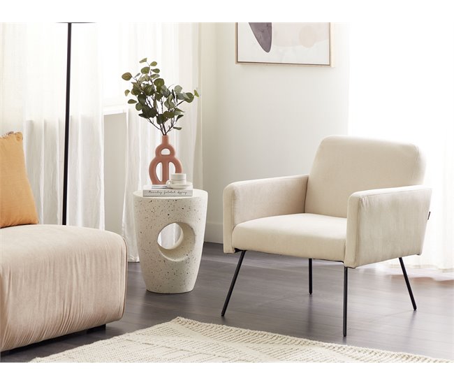 Beliani Sillón NARKEN Crema