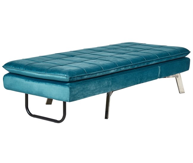 Beliani Chaise longue Terciopelo LOIRET Azul/ Verde