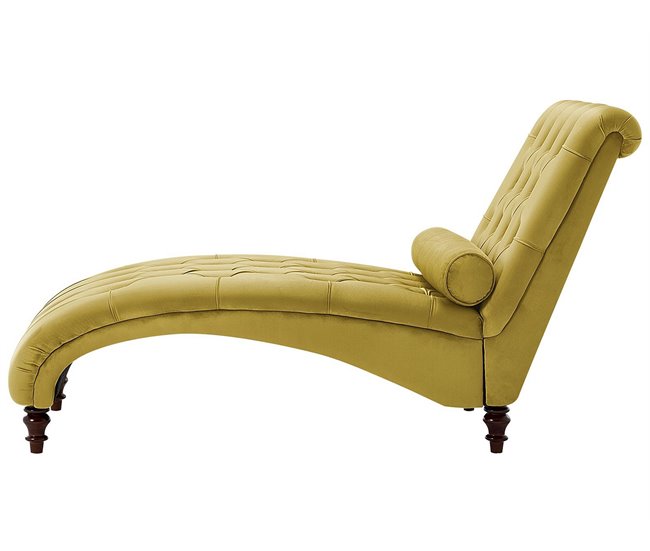 Beliani Chaise longue Terciopelo MURET Mostaza