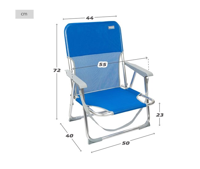 Aktive Pack 2 sillas de playa plegables c/respaldo fijo Azul