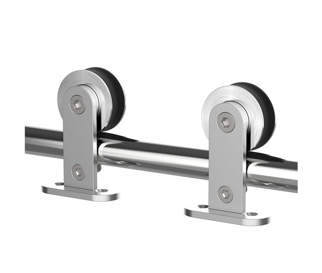 Kit Instalacion Puerta Corredera Acero Inoxidable HOMCOM 2 Plateado