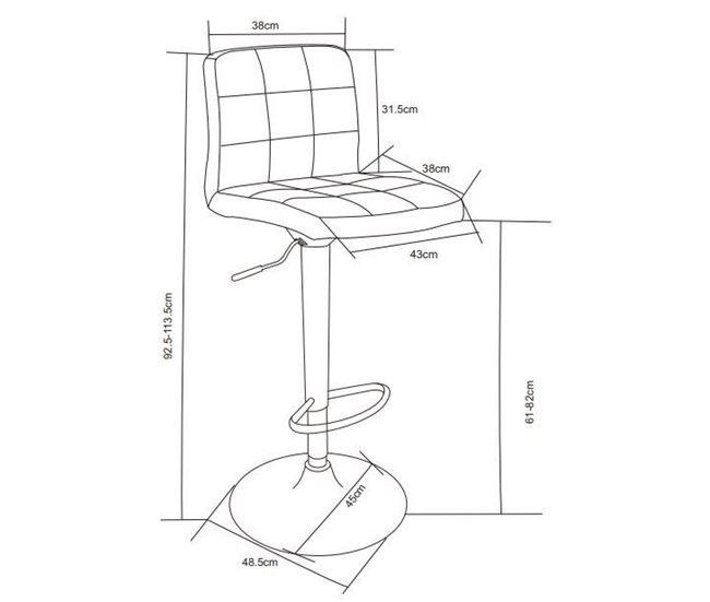 Pack de 2 taburetes ajustables BENPHAN Blanco
