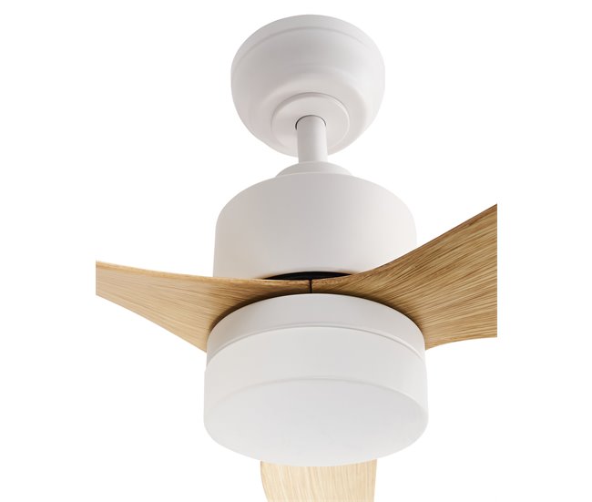 Beliani Lámpara de techo con ventilador ANDERSON Blanco/ Madera