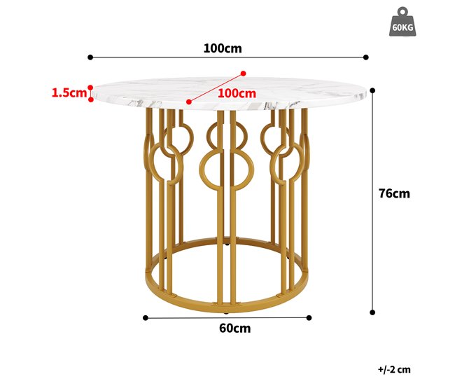 Conjunto mesa redonda mármol Blanco