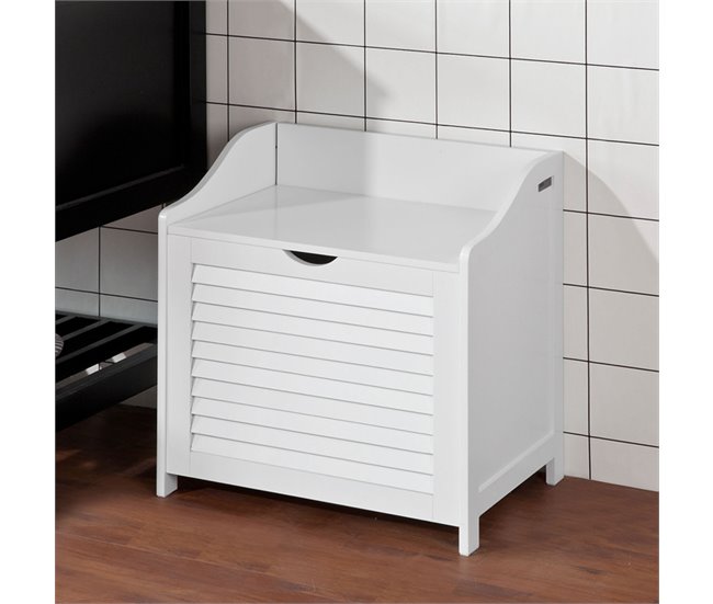 Cesto para la Colada para la Ropa Sucia FSR40-W SoBuy Blanco