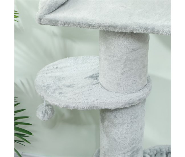 Árbol para Gatos Aglomerado de Madera, Felpa PawHut Gris