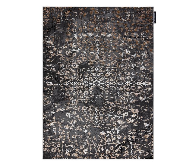 Alfombra DE LUXE moderna 2080 Ornamento vintage - Structural 200x290 Negro/ Gris
