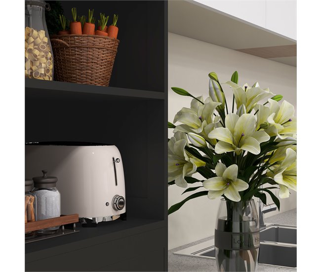 Alacena de Cocina MDF, Vidrio Templado HOMCOM, hogar - cocina Negro