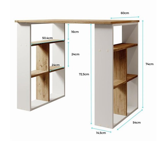 Escritorio Dormitorio Oficina Urban Muebles Bonitos Blanco/ Madera
