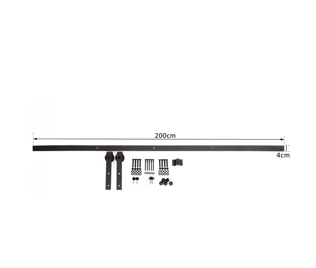 Montaje Puerta Corredera Acero de Carbono HOMCOM 200 Marron