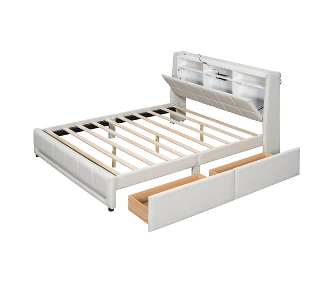 Camas de matrimonio 173x224 Beige