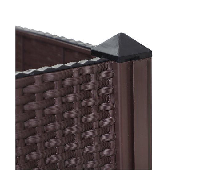 Conjunto de 2 Macetas Cuadradas PP Outsunny Marron