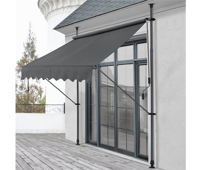 Toldo articulado con armazón enrollable 250x118 Gris
