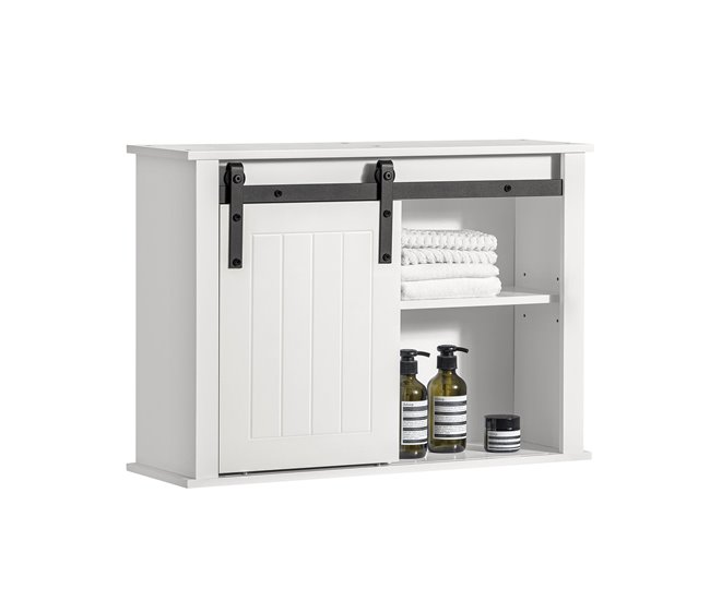 Mueble de Pared con Puerta de Granero BZR71-W SoBuy Blanco
