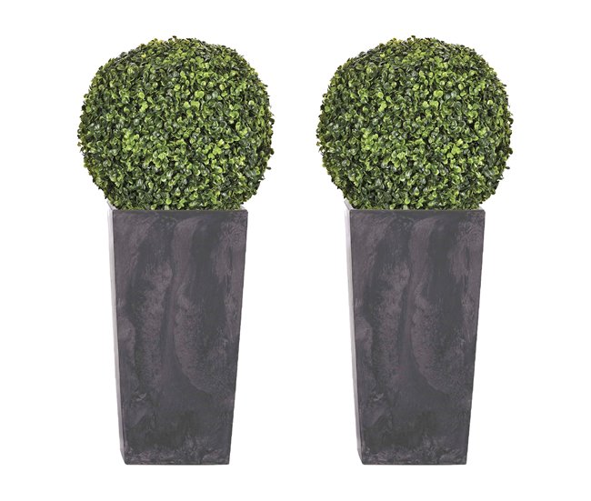 Doble set de Maceta alta 35 L Prosperplast Urbi Square Effect Antracita