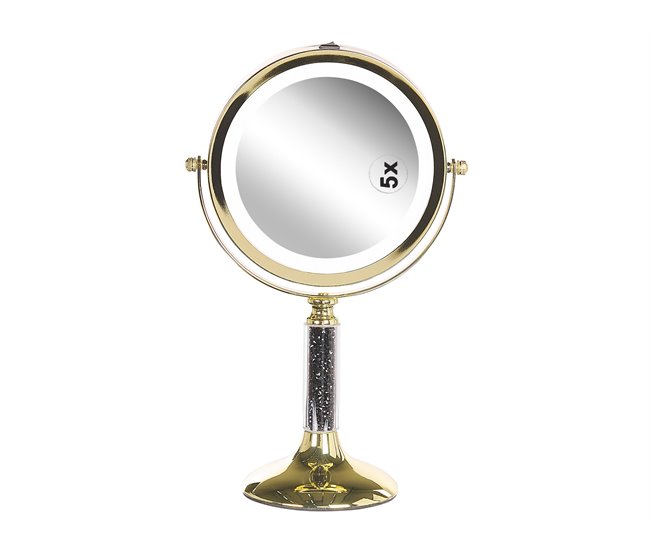 Beliani Espejo de maquillaje BAIXAS 18x12 Dorado