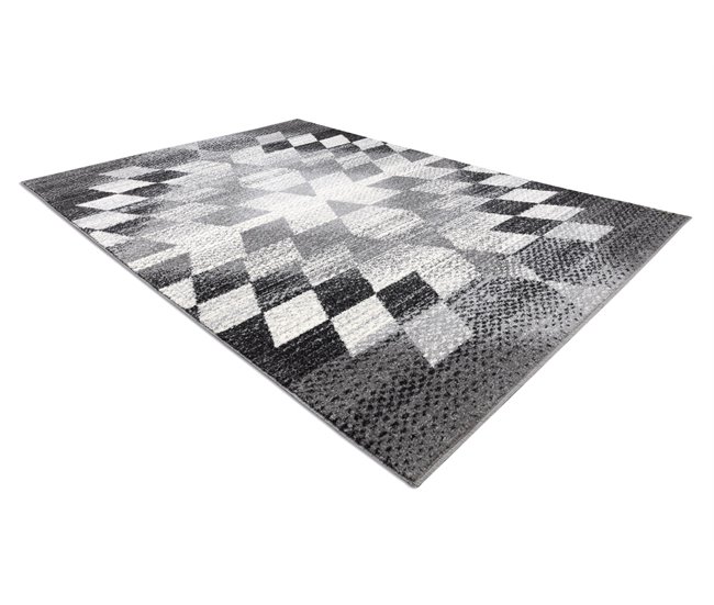 Alfombra KAKE 25812677 Geométrico Diamantes Triángulos 3D Gris