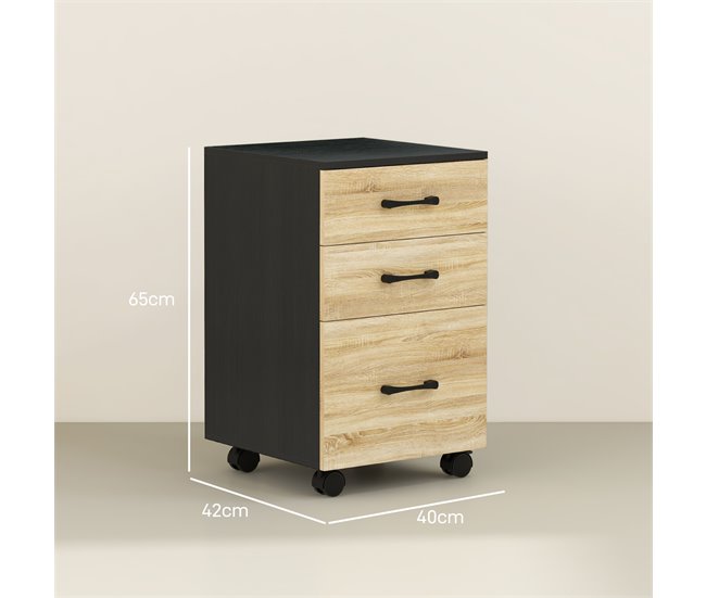 Cajonera de Oficina Melamina de Madera HOMCOM Marron