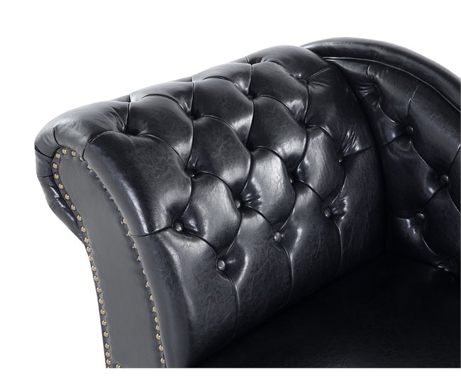 Beliani Chaise longue izquierdo Piel sintética NIMES Negro