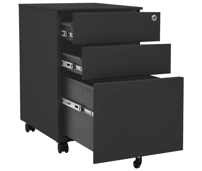 Cajoneras mueble de oficina con ruedas 3 cajones Gris