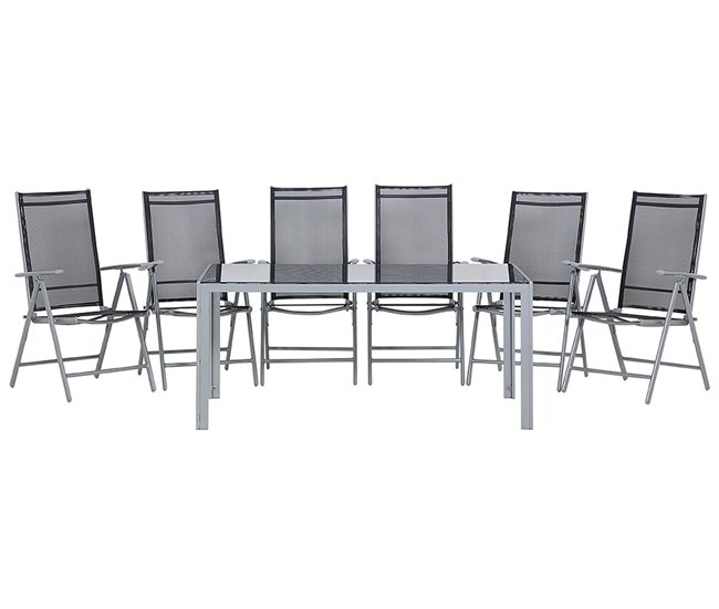 Beliani Conjunto de comedor CATANIA Gris Claro