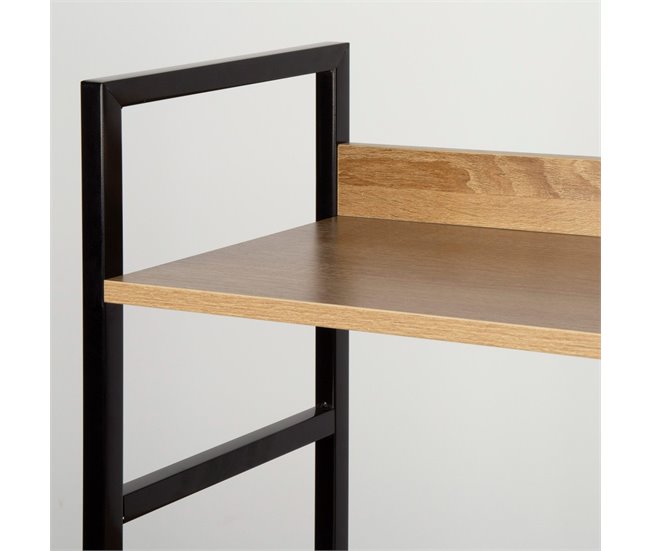 Max Home Estantería madera 4 estantes Negro/ Madera