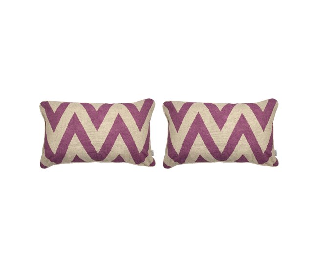 2 Fundas de cojín decorativo 85% algodón 15% lino MEENA Fucsia