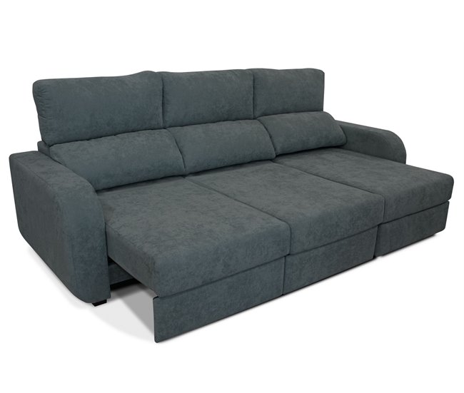 Chaise longue convertible en cama tela APRIL Gris