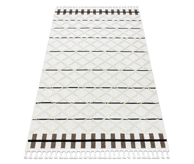 Alfombra SEVILLA Y611A conducción diamantes Franjas Bereber 240x330 Crema