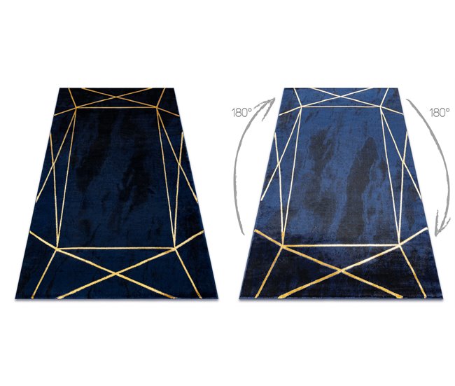 Alfombra EMERALD exclusivo 1022 glamour 280x370 Azul