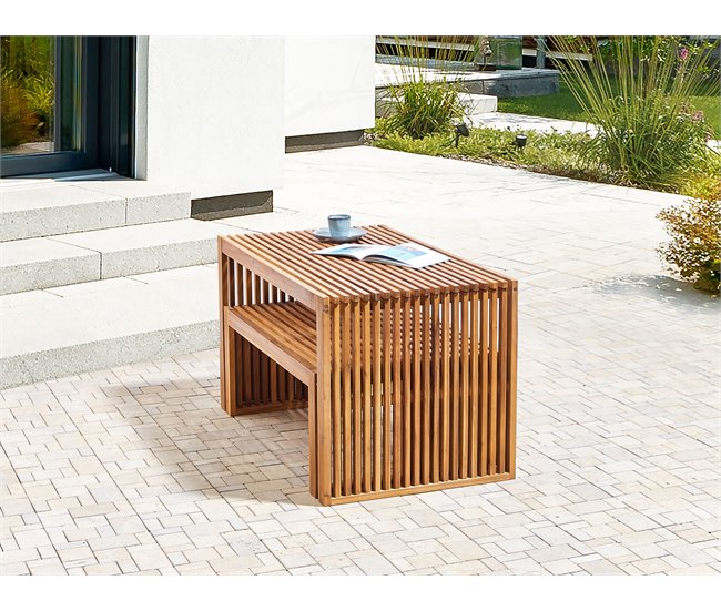 Beliani Conjunto de comedor BELLANO Madera Clara