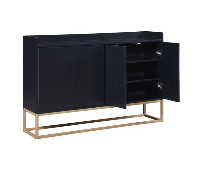 Aparador, 4 puertas, mueble comedor, comedor, sala, cocina 120 Negro