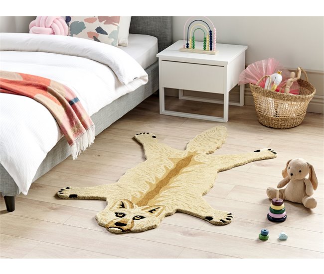 Beliani Alfombra para niños BALTO Beige