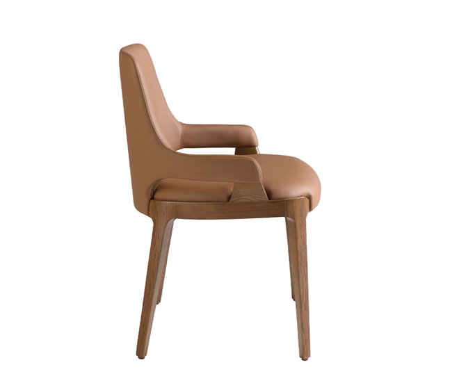 ANGEL CERDA Silla polipiel marrón Nogal