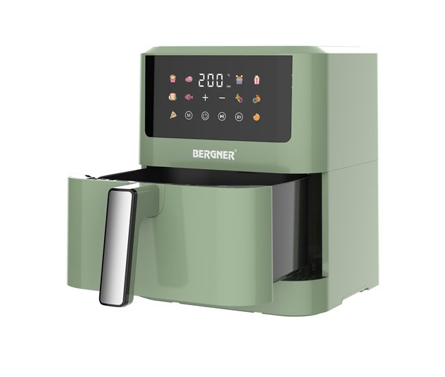 Bergner Midnight Freidora de aire - 10 programas de cocción Verde