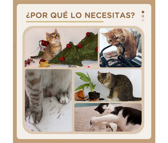 Árbol para Gatos Aglomerado de Madera, Poliéster, Sisal PawHut Gris