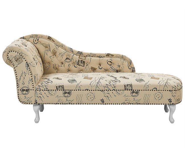 Beliani Chaise longue izquierdo Poliéster NIMES Beige