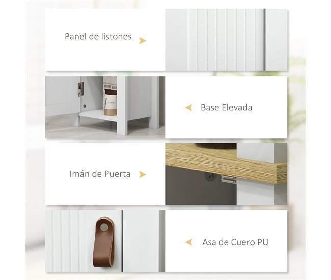 Armario de Baño MDF, Melamina de Madera kleankin, hogar - baño Blanco