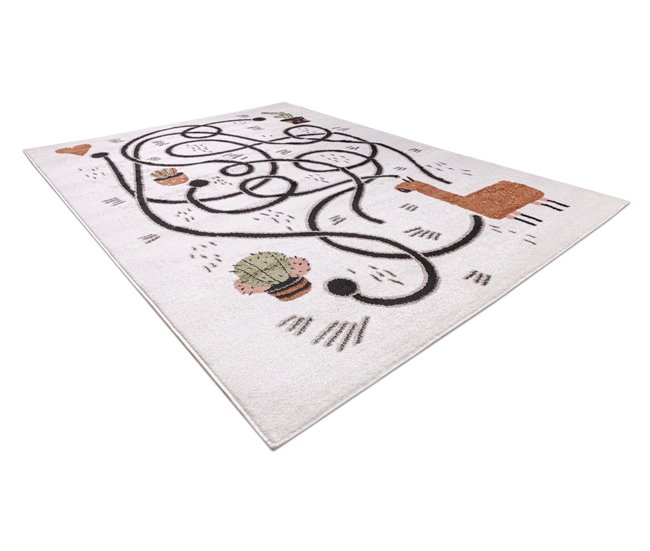 Alfombra FUN Game para niños juego de llama 140x190 Crema