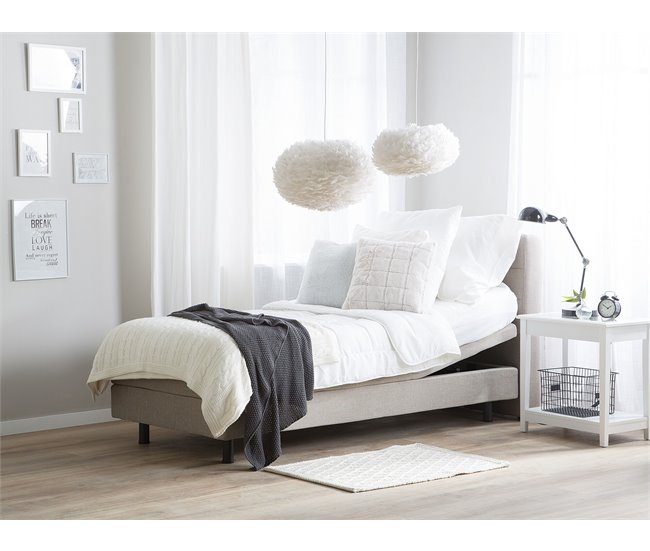 Beliani Cama ajustable Poliéster DUKE 92x216 Beige