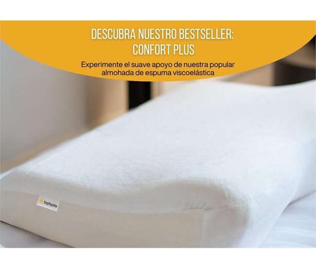 Almohada Ergonómica Cervical Confort Plus con Funda de Bambú Blanco