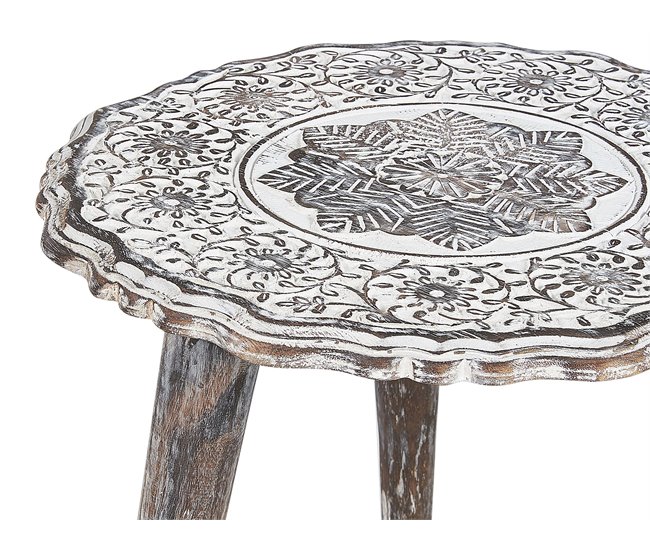 Beliani Conjunto de mesas ADRO Blanco/ Beige