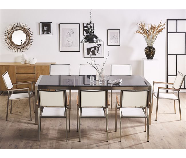 Beliani Conjunto de comedor GROSSETO Gris