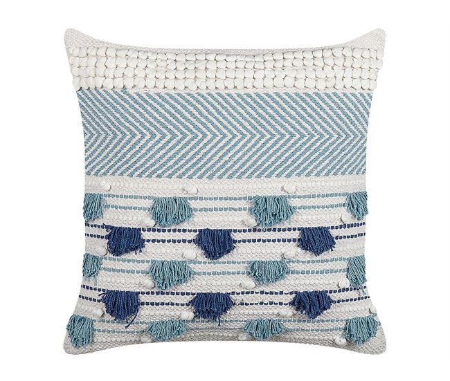 Beliani Cojín decorativo DATURA Azul Claro