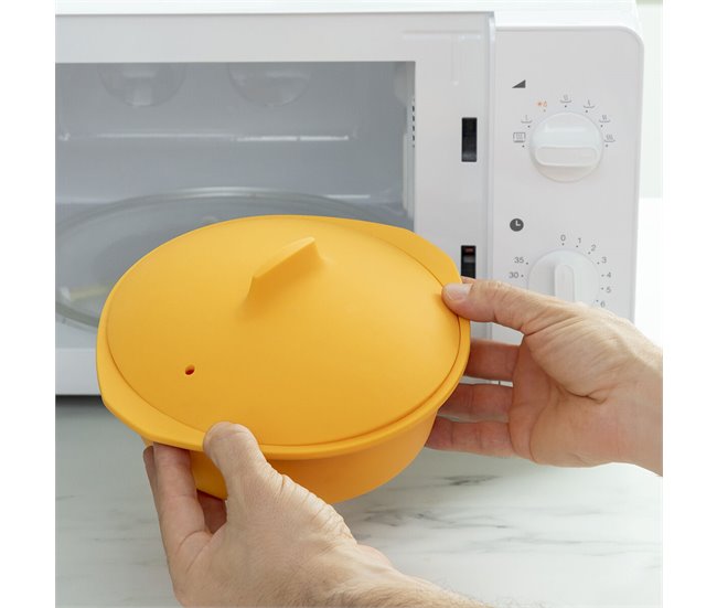 Vaporera de Silicona Multifunción con Recetas Naranja