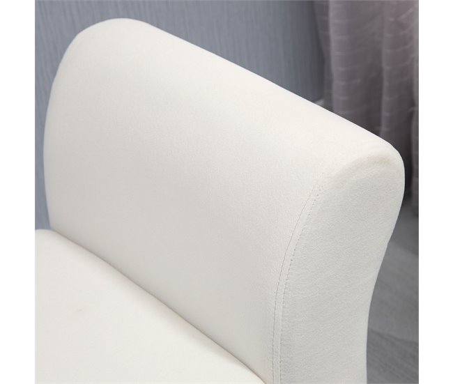 Banco de Cama Poliéster, Espuma, Madera de Caucho HOMCOM Crudo