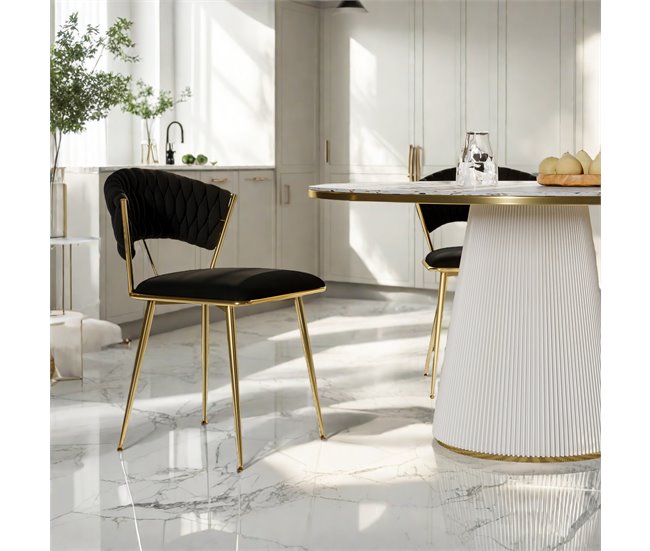 2 piezas, silla de comedor, silla de cocina, silla de salón Negro