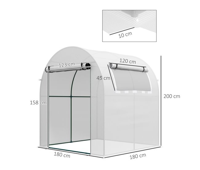 Invernadero de Jardín PE, Acero Outsunny Blanco