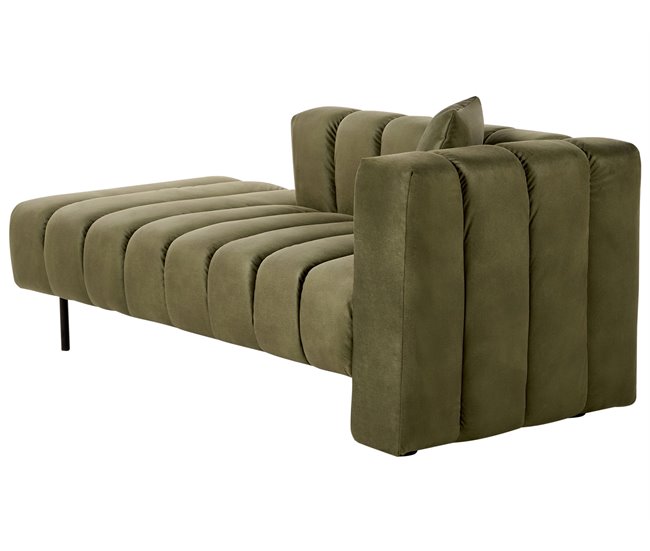 Beliani Chaise longue derecho Terciopelo LANNILS Verde